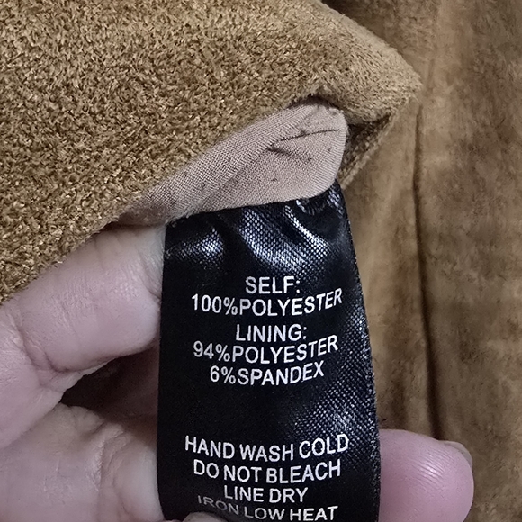 Lulus Faux Suede Moto Jacket Tan size S - Picture 10 of 11